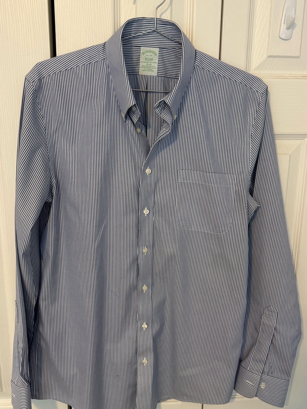 Men's Blue Stripe Button-Down Dress Shirt